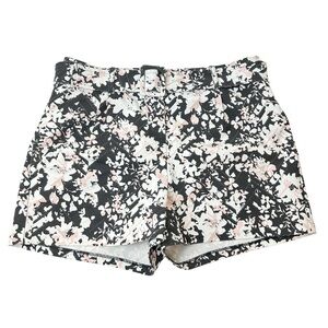 Express Black and Pink Floral Print‎ High Waist Shorts